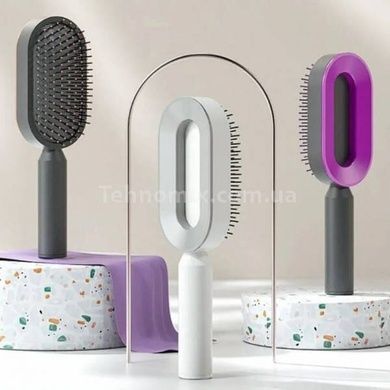 Массажная 3D расческа для волос Central Hollow Cushion Comb Серая с оранжевым