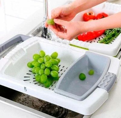 Кухонная разделочная доска на раковину Dish washing 3 в 1