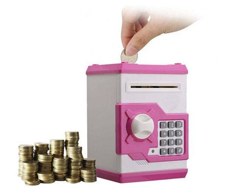 Електронна скарбничка з кодовим замком Mony Safe Біло-рожева
