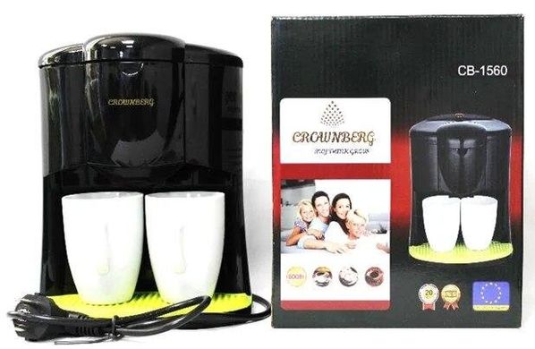 Кофеварка Crownberg CB-1560 кофе машина 800BT 600ВТ