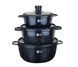 Набір гранітного посуду 8 предметів HIGHER+KITCHEN HK-325 Чорний