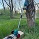Газонокосилка аккумуляторная с колесами 168Вт с двумя аккумуляторами в комплекте Mulin Sen 8868 Голубая
