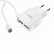 Зарядний пристрій на 2 USB з вбудованим кабелем Micro-USB HOCO 2.4A IPH