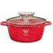 Кастрюля круглая с крышкой 2,4л 20см Top Kitchen TК00051 Красная