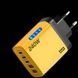 Зарядний пристрій блок живлення 240W 3*Type C, 2*Usb Жовтий