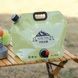Емкость для воды складная многоразовая с ручкой и краном 8л water bag AND-1 Олива