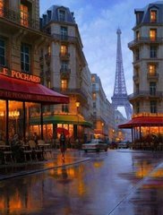 Картина по номерам "Дождливый вечер в Париже" 40*50 см