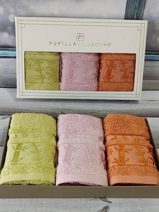 Полотенца Pupilla Elit koyu yesil 30х50см Бамбук набор 3шт