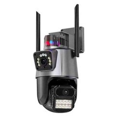 Камера видеонаблюдения уличная поворотная с сиреной и зумом Dual Lens Zoom 3MP