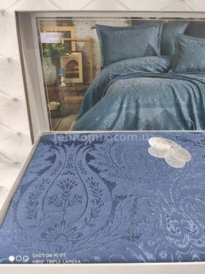 Покривало із наволочками Dantela vita Hazel indigo 260х260см Жаккард