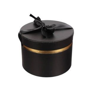 Коробка подарочная круглая S-18x13.2см W1542 Черная с золотым