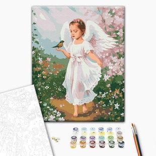 Картина за номерами Ангелятко з пташкою BS53707