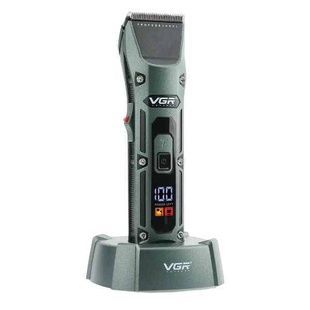 Машинка для стрижки акумуляторна з дисплеєм VGR V-696 з насадками