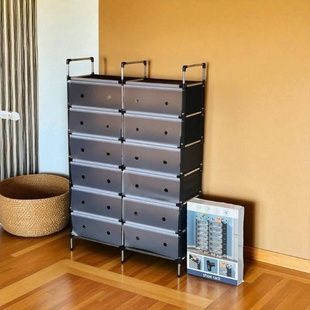 Обувная полка двойная на 7 этажей 128*28*80см shoe rack AND LY-1039 Серая