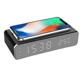 Цифровий годинник з бездротовою зарядкою Digital Clock Wireless Charging