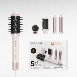 Фен-стайлер 5в1 5 насадок, 3 режима, 3 режима температуры, 105000 RPM, 1300W IPARAH P-505P Розовый