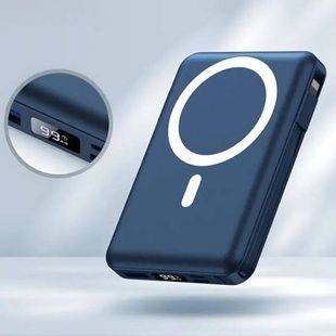 Power Bank з функцією бездротової зарядки та кабелями 10000mAh 20W 5V/3A KT-D011 Синій