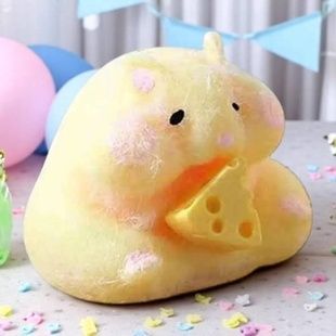 Сквиш антистресс Хомяк с сыром Желтый