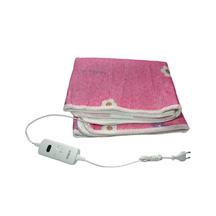 Електропростирадло 120х150см Electric Blanket Рожеве з квітами