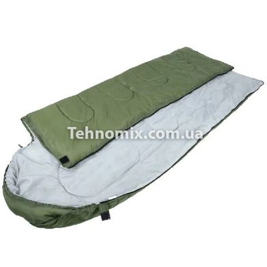 Спальний мішок, туристичний з односторонньою блискавкою (А11) 190 х 70см Зелений