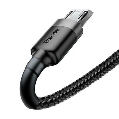 Кабель Baseus cafule Cable USB For Micro 2.4A 0.5M Gray+Black
