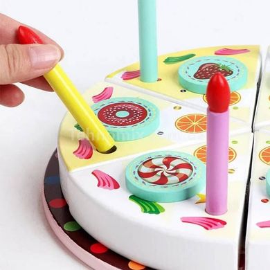 Игрушка Торт на липучке с декором и приборами DIY Bithday cake