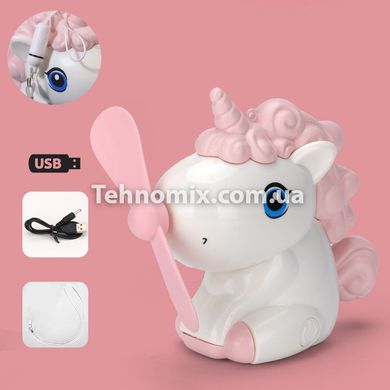 Міні-вентилятор Єдиноріг Any Mini Fun USB Рожевий