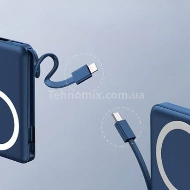 Power Bank з функцією бездротової зарядки та кабелями 10000mAh 20W 5V/3A KT-D011 Синій