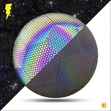 М'яч футбольний голографічний зі світловідбивним ефектом BRIGHT BALL Мультиколор