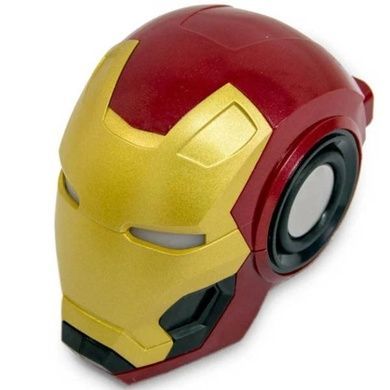 Колонка акумуляторна портативна Bluetooth USB IRON MAN Червона