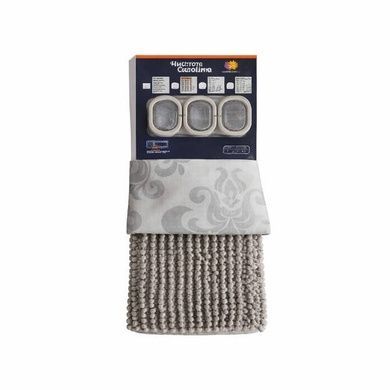 Комплект для ванної 2в1 шторка для душу 180*180см + килимок 40*60см Shower curtain W-6 Сірий