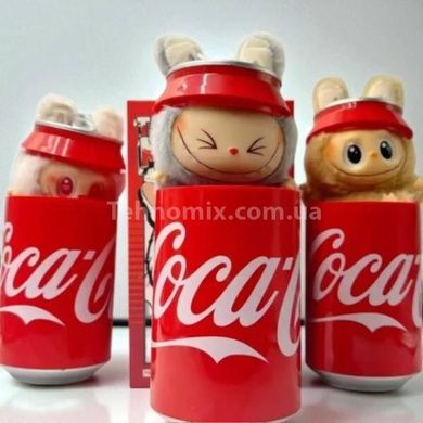 Іграшка-брелок Labubu у банку Coca-Cola Блакитний персонаж ЛАБУБУ з вушками