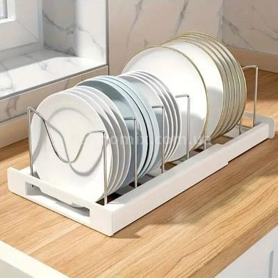 Розсувний органайзер для зберігання кришок від каструль expanding cookware organiser Білий