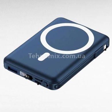 Power Bank з функцією бездротової зарядки та кабелями 10000mAh 20W 5V/3A KT-D011 Синій