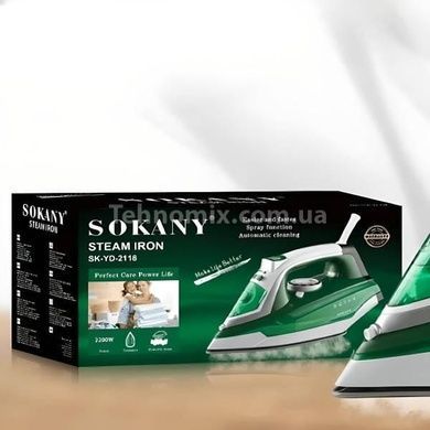Праска парова з антипригарним покриттям 2200Вт SOKANY SK-YD-2118 Зелений