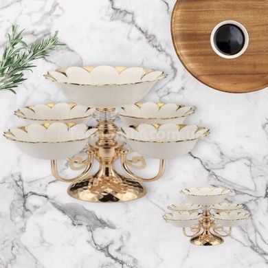 Піднос для фруктів та солодощів (5 тарілок, білі) Fruit tray (1303-5)