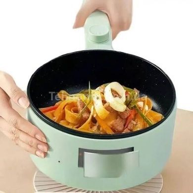 Кастрюля электрическая 1,5л 20см 600Вт 220V Electric Cooking Pot Зеленая