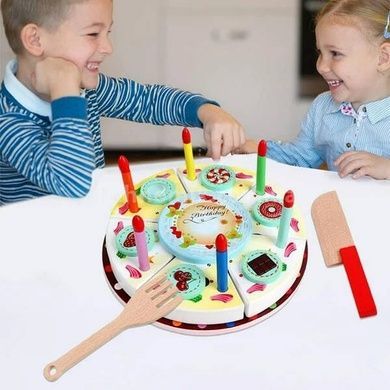 Игрушка Торт на липучке с декором и приборами DIY Bithday cake