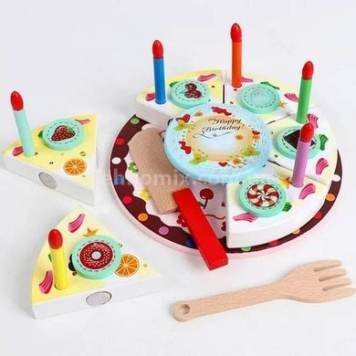 Игрушка Торт на липучке с декором и приборами DIY Bithday cake