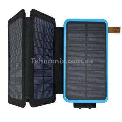 Power Bank із сонячною зарядкою в розкладному чохлі 10000mAh Solar Charger Power Bank Чорний із блакитним