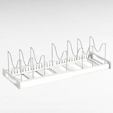 Розсувний органайзер для зберігання кришок від каструль expanding cookware organiser Білий