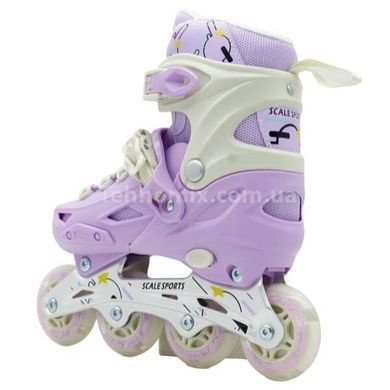 Ролики детские раздвижные размер 29-33 Scale Sports Purple LF 605 Сиреневые с белым
