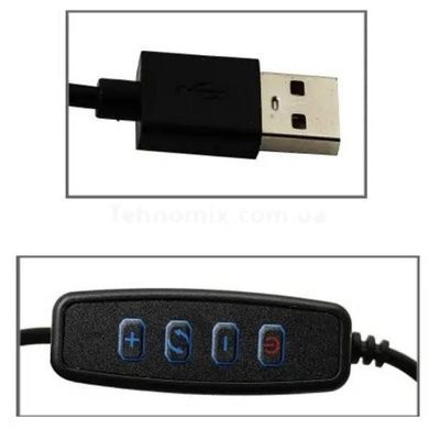 Лампа світлодіодна кругла настільна світло холодний/нейтральний/теплий USB Чорна