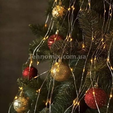 Гирлянда конский хвост роса 20 нитей 5м 1000LED USB Теплый свет