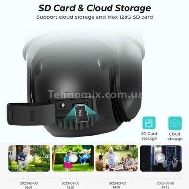 Камера видеонаблюдения уличная поворотная с сиреной и зумом Dual Lens Zoom 3MP