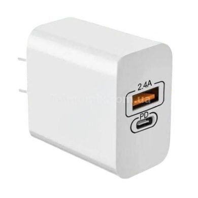 Зарядний пристрій Вихід 1: DC 5V-2.4A Вихід 2: DC 5V-3.6A PDA Біле
