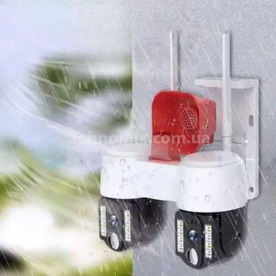 Камера відеоспостереження подвійна із сиреною CAMERA WIFI WITH ALARAM A2S Біла