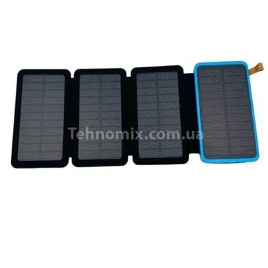 Power Bank із сонячною зарядкою в розкладному чохлі 10000mAh Solar Charger Power Bank Чорний із блакитним