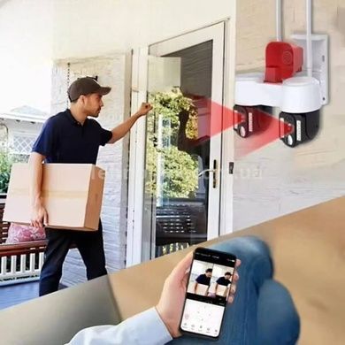 Камера відеоспостереження подвійна із сиреною CAMERA WIFI WITH ALARAM A2S Біла