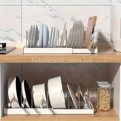 Розсувний органайзер для зберігання кришок від каструль expanding cookware organiser Білий